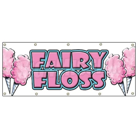 Signmission Fairy Floss Banner Heavy Duty 13 Oz Vinyl with Grommets Single Sided B-120 Fairy Floss